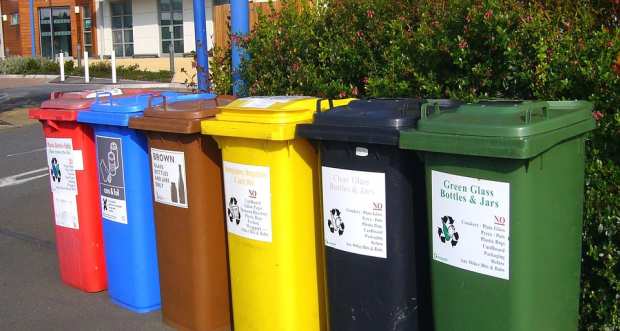 recycling bins