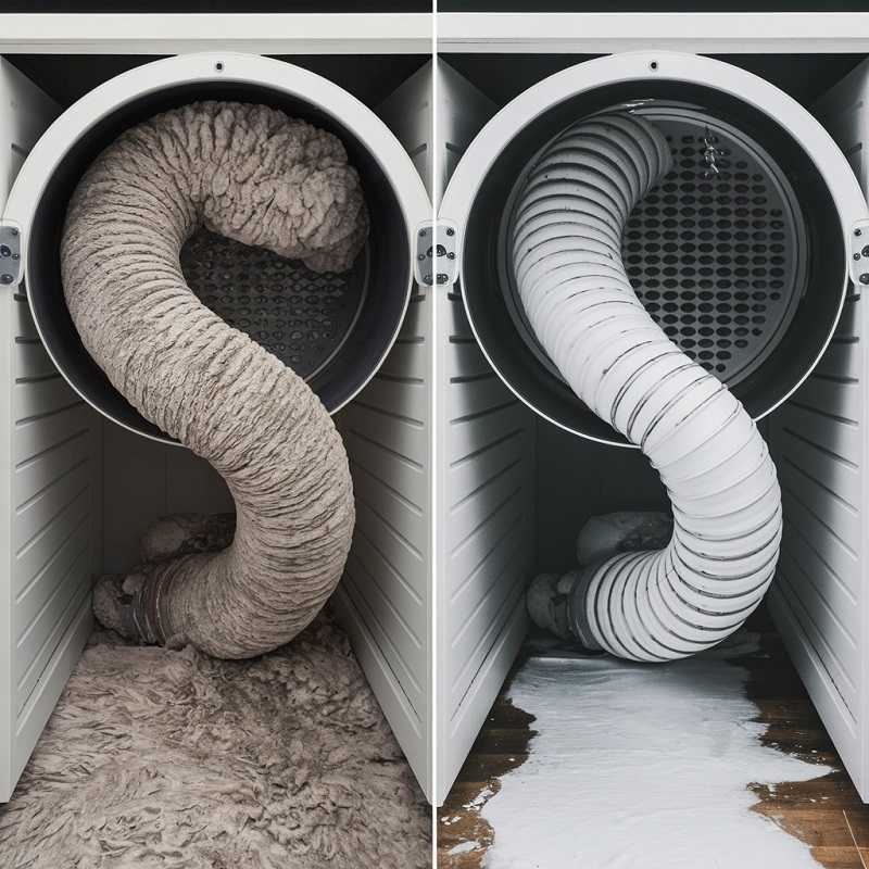 Dryer Vent Cleaning before after