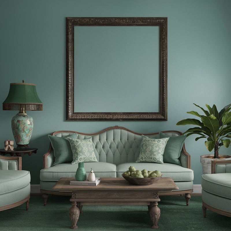 seafoam-green-color-living room