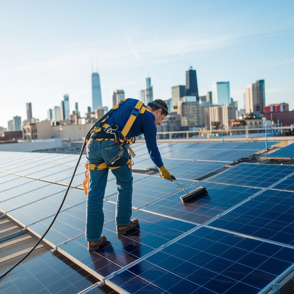 Cleaning Solar Panels step by step